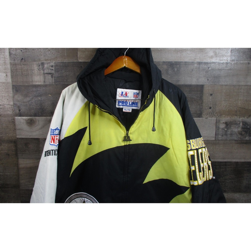 Vintage Pittsburgh Steelers Jacket Mens XL Black NFL Football Logo Athletic 90s